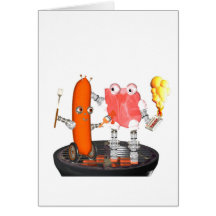 HotDogBot and PorkchopBot Greeting Cards