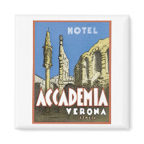 Hote Accademia Verona magnets by vintagegiftmall Hote Accademia Verona magnets