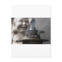 Hotei Buddha and Incense Post Card