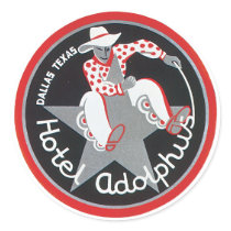 Hotel Adolphus Luggage Label stickers by RetroCommunications Hotel Adolphus Luggage Label stickers