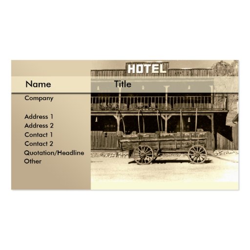 hotel  bed and breakfast  hostel business card templates (front side)