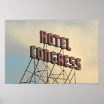 Hotel Congress Retro Wall Art Sign Poster