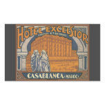 Hotel Excelsior Casablanca (Maroc), Vintage Rectangular Sticker