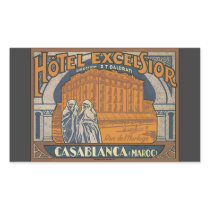Hotel Excelsior Casablanca (Maroc), Vintage Rectangular Sticker