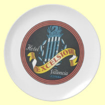 Hotel Excelsior Valencia Espana Luggage Label plates
