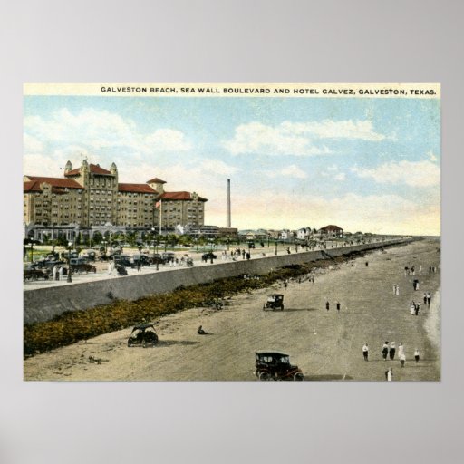 Hotel Galvez, Galveston, Texas 1924 Vintage Poster