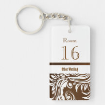 Hotel lodge resort room key rectangle acrylic keychain