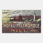 Hotel Metropole (Nice France) Rectangular Stickers