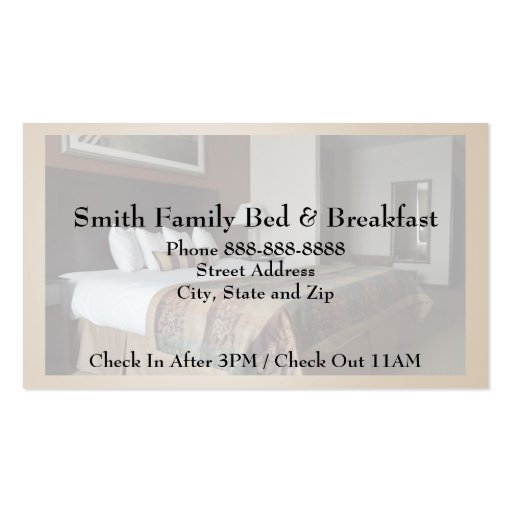 Hotel Motel Lodging Business Card