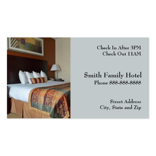 Hotel Motel Lodging Business Card (front side)
