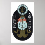 Hotel Neptune Luggage Label posters