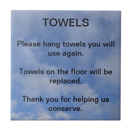 Hotel Towel Sign Tiles Zazzle
