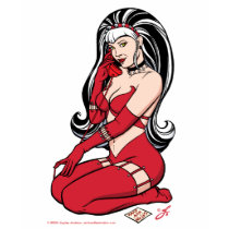 Hotline Goth Pinup Girl t-shirts
