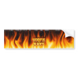 Hottie Mary fire and flames red marble Bumper Stickers