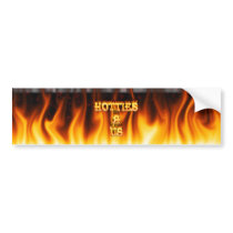 Hotties R Us fire and flames red marble. bumper stickers
