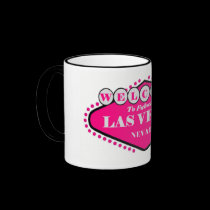 Hotty Pink Las Vegas Sign Logo Mug mugs