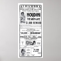 Houdini 1919 vintage movie ad poster