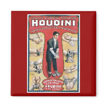 Houdini ~ Vintage Handcuff Escape Artist Refrigerator Magnet