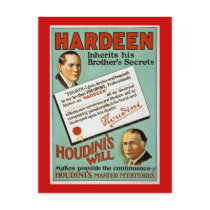 Houdini's Brother Hardeen Vintage Advertisement postcards by scenesfromthepast Houdini's Brother Hardeen Vintage Advertisement postcards