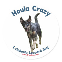 Houla Dog Crazy Round Stickers