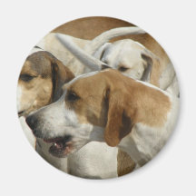 Hound Dogs Round Magnet 
