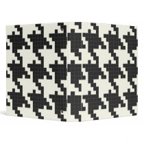 Hounds Tooth Pixel-Textured 3 Ring Binders