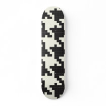Hounds Tooth Pixel-Textured Skateboard Deck