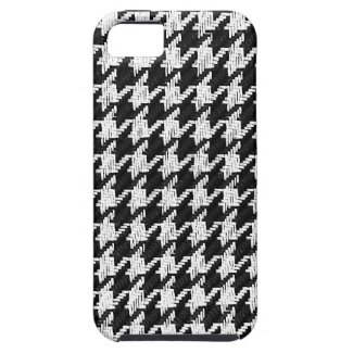 houndsthooth textured black and white case