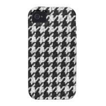 houndsthooth textured black and white case vibe iPhone 4 cases