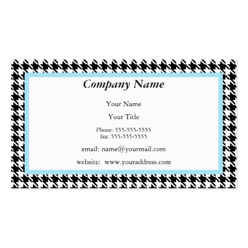 Houndstooth Appointment Reminder Card Business Card Templates