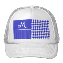 Houndstooth azul y blanco gorro de camionero