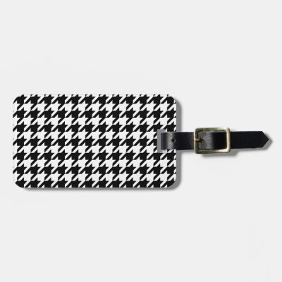 houndstooth check pattern luggage tag