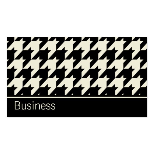 Houndstooth Elegant Retro Modern Stylish Classy Business Cards (front side)