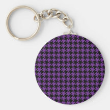 Houndstooth Grape and Black Keychain