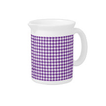 Houndstooth Grape and White Drink Pitchers