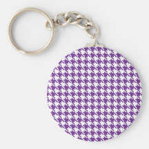 Houndstooth Grape and White Key Chain