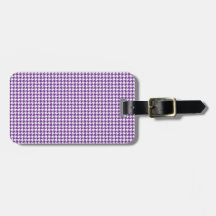 Houndstooth Grape and White Luggage Tags