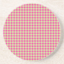 Houndstooth Hot Pink and Mint coasters