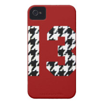 Houndstooth Lucky Number 13 iPhone 4 Case-Mate Cases