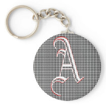 Houndstooth Monogrammed Custom Letter Keychains