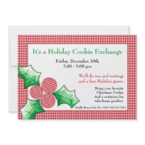 Houndstooth 'N Holly Holiday Cards Invite