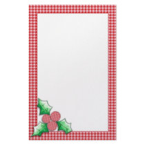 Houndstooth 'N Holly Holiday Cards stationery