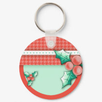 Houndstooth 'N Holly Holiday Gifts keychains by MissNNick Houndstooth 'N Holly Holiday Gifts keychains