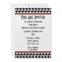 Houndstooth Party Invitation