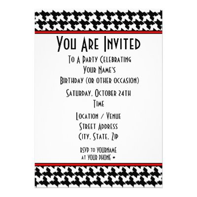 Houndstooth Party Invitation