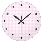 Houndstooth pattern pastel pink wall clock