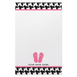 Houndstooth &amp; Pink Flip Flops Stationery