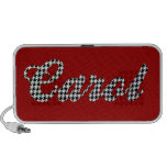 Houndstooth Print Name Carol Mini Speakers