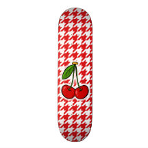 Houndstooth rojo y blanco; Cerezas Patin