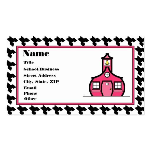 Houndstooth Schoolhouse Business Card Templates